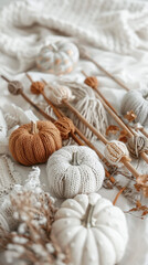 Rustic Knitted Pumpkin Arrangement