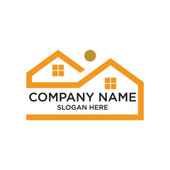 Company name logo design simple concept Premium Vector