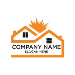Company name logo design simple concept Premium Vector