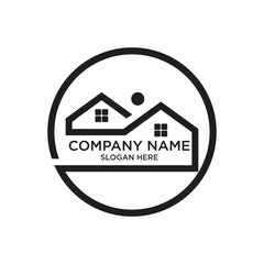 Company name logo design simple concept Premium Vector