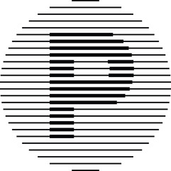 Letter P Logo Icon Line Pattern within Circle Design