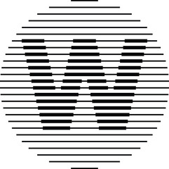 Letter W Logo Icon Line Pattern within Circle Design