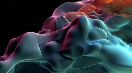 Obraz premium Abstract minimalist transparent veil blue green violet ink smoke , High quality photo