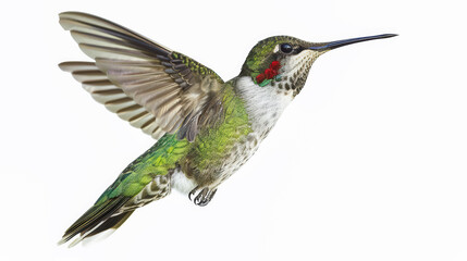Fototapeta premium A portrait of a cute adorable blue hummingbird in a watercolor illustration.