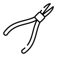 Dental pliers black line icon
