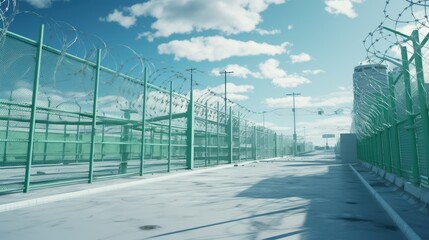 Fototapeta premium bright prison building design illustration
