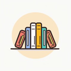 Obraz premium Colorful Books Stacked on a Shelf