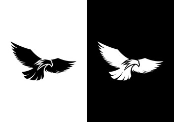 Fototapeta premium Eagle silhouette logo symbol design illustration