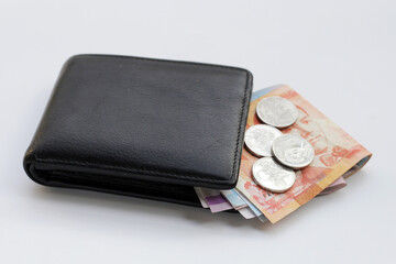 Philippine money, Banknotes and coins with black wallet