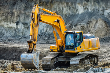 Obraz premium Excavator on building site