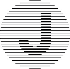 Letter J Logo Icon Line Pattern within Circle Design