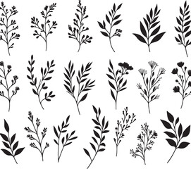 black and white pattern with leaves