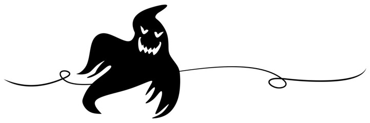 line art ghost silhouette illustration background for a halloween day