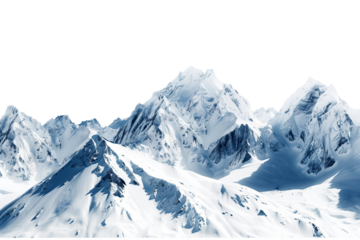 Snow mountains isolated on a transparent background