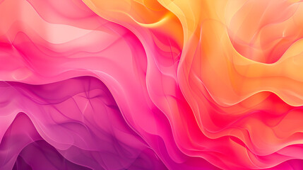 Obraz premium Fluid Abstract Art Pink Yellow Orange