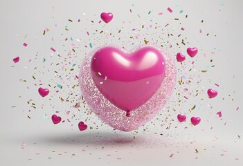 pink love heart graphic - valentines day design