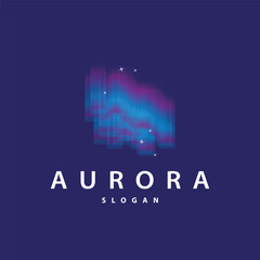 Fototapeta premium Aurora Light Wave Sky View Logo, Simple Abstract Templet Illustration Design