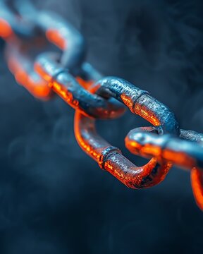 Abstract representation of breaking chains, revolution, emancipation