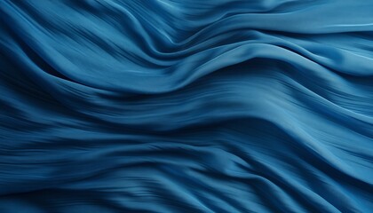 blue silk background, close up of a blue fabric line wave