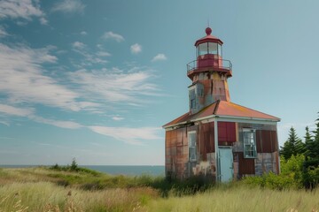 Rusty Lighthouse on the Coast