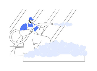 Blown-in insulation abstract concept vector illustration.