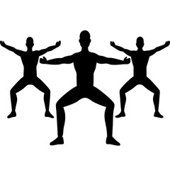 Male black silhouette vector art illustration