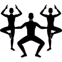 Male black silhouette vector art illustration