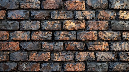 Obraz premium Brick wall texture with weathered and chipped bricks, providing an authentic urban backdrop for illustrations of old buildings or historic cityscapes. , Minimalism,