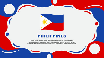 Fototapeta premium Philippines Flag Abstract Background Flat Design Template. Philippines Independence Day Banner Wallpaper Vector Illustration. Philippines Vector