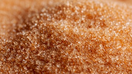 Detailed macro of brown sugar, isolated background, intricate texture, rich brown tones, sharp focus, clean and simple design