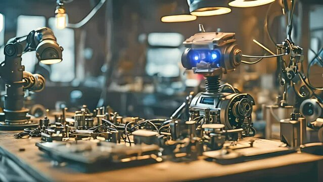 Robot at work on a workbench