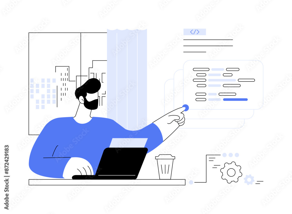 Wall mural devops engineering abstract concept vector illustration.