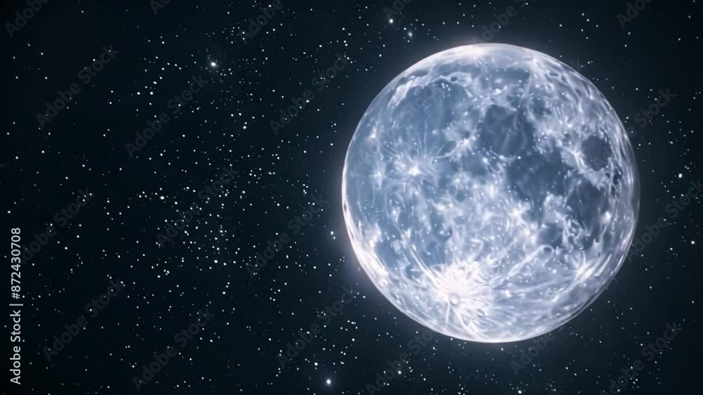 Poster this close-up of a full moon shining in the night sky. space background