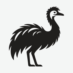 Obraz premium Majestic Emu Silhouette, Capturing the Essence of Australia's Iconic Bird