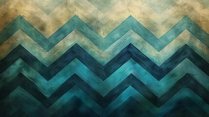 Chevron pattern in cool blues and greens, ideal for calming and serene backgrounds. , Minimalism,