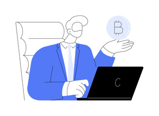 Cryptocurrency investor abstract concept vector illustration.
