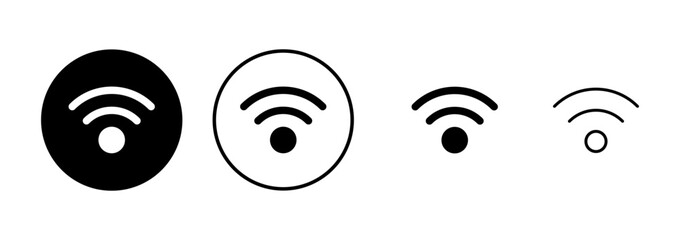 WIFI Icon vector isolated on white background. signal vector icon. Wireless and wifi icon or sign for remote internet access