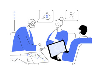 Pension fund abstract concept vector illustration.