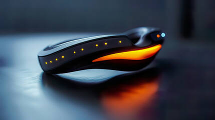 Obraz premium Photorealistic image of a next-gen wearable fitness tracker sleek design soft ambient lighting 