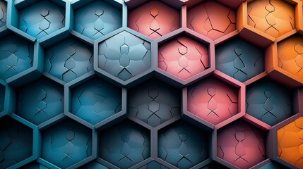 Fototapeta premium Elegant hexagonal grid with a minimalist design, featuring thin lines and subtle gradients, perfect for sophisticated backgrounds and contemporary digital art. , Minimalism,