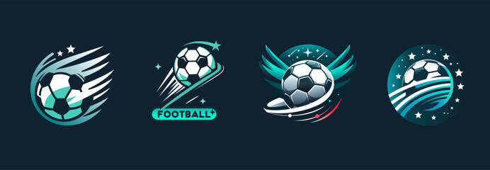 Set of football league logo design templates