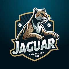High quality jaguar with shield logo vector © creadib