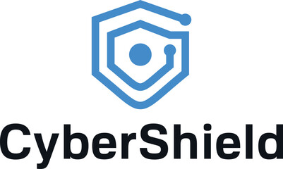 AI abstract cyber security logo illustration design vector, digital connection protector