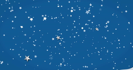 Fototapeta premium Image of stars on blue background