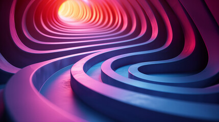 abstract background with 3d rings, relaxing wallpaper blue and purple gradient color, business background 