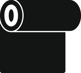 Black icon of a roll of textile, representing fabric material used in fashion design