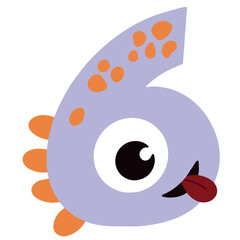 Monster number six 6 vector illustration