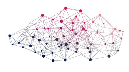 Abstract Network Visualization with Red and Blue Nodes
