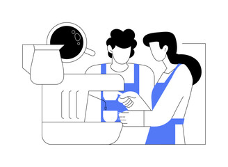 Barista training abstract concept vector illustration.