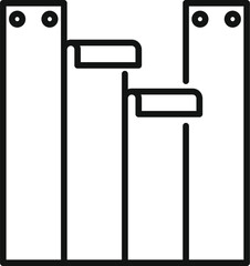 Simple icon of a gantt chart representing a project management schedule